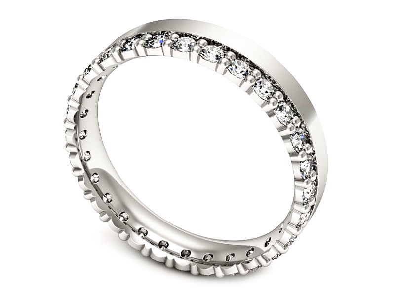 Pierścionek obrączka z brylantami białe złoto - p16267b — zdjęcie 3