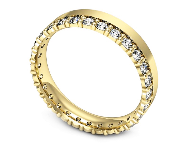 Obrączka z brylantami żółte złoto - p16267z — zdjęcie 3