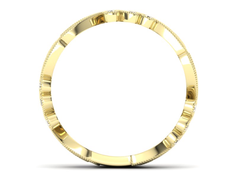 Obrączka z tanzanitami i brylantami żółte złoto - p16271zt — zdjęcie 2