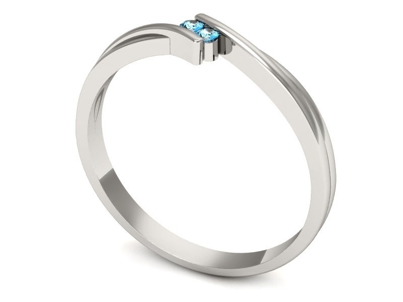 Złoty pierścionek z topazami białe złoto - p16272ba — zdjęcie 3