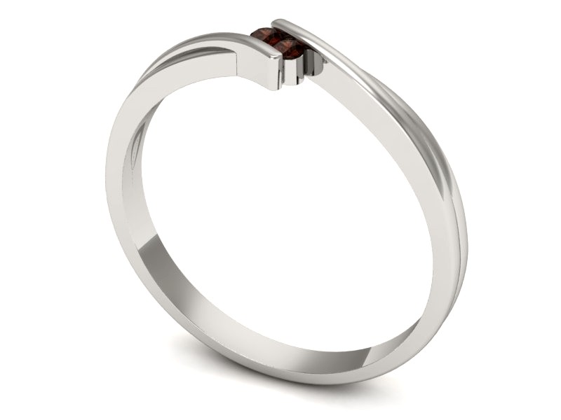 Złoty pierścionek z granatami białe złoto - p16272bgr — zdjęcie 3