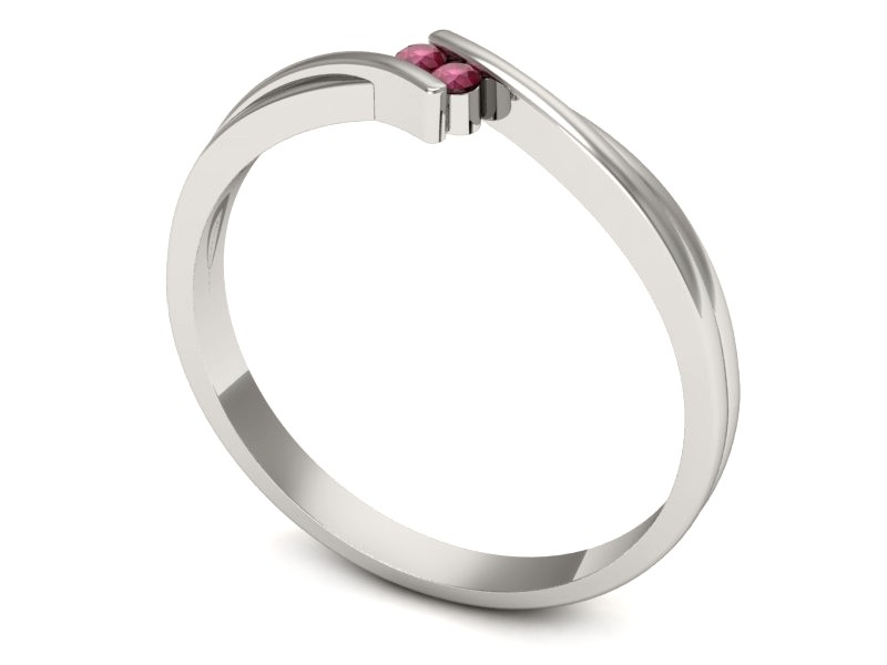 Złoty pierścionek z rubinami białe złoto - p16272br — zdjęcie 3
