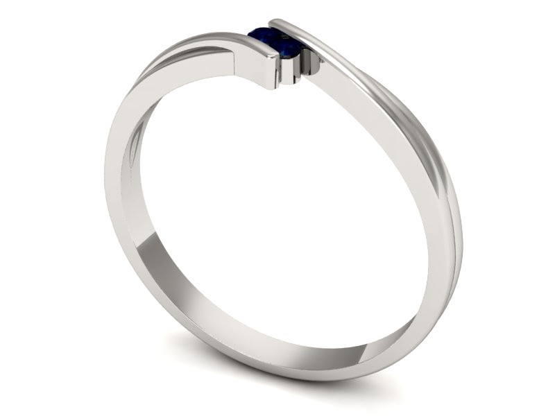 Złoty pierścionek z szafirami białe złoto - p16272bsz — zdjęcie 3