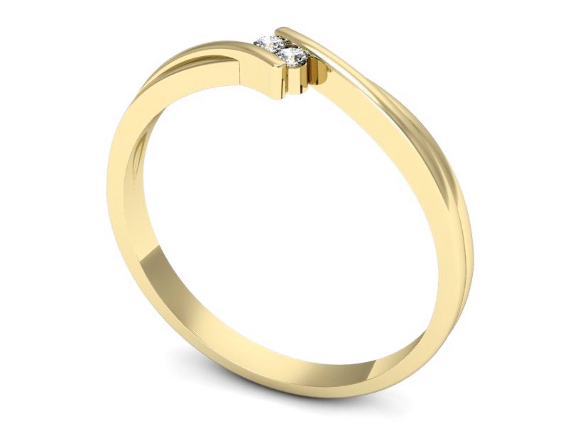 Złoty pierścionek z brylantami żółte złoto - p16272z — zdjęcie 3