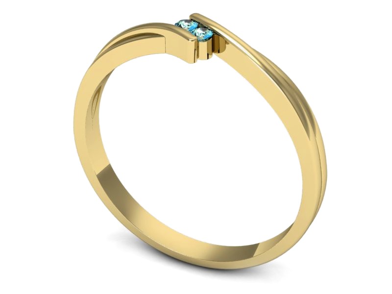 Złoty pierścionek z topazami żółte złoto - p16272za — zdjęcie 3