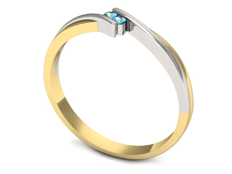 Pierścionek z topazami żółte białe złoto - p16272zba — zdjęcie 3