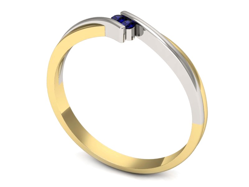 Pierścionek ze spinelami żółte i białe złoto - p16272zbsp — zdjęcie 3