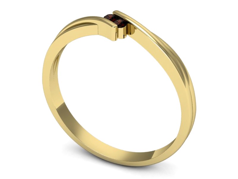 Złoty pierścionek z granatami żółte złoto - p16272zgr — zdjęcie 3