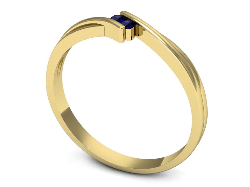 Złoty pierścionek żółte złoto ze spinelami - p16272zsp — zdjęcie 3