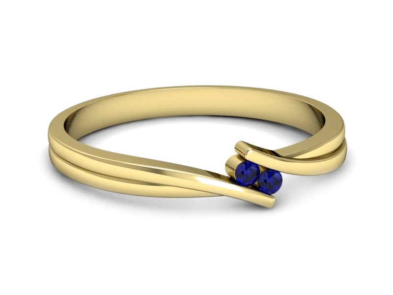 Złoty pierścionek żółte złoto ze spinelami - p16272zsp — zdjęcie 2