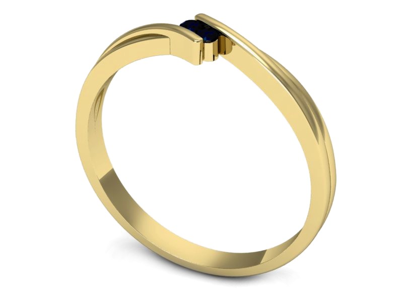 Złoty pierścionek z szafirami żółte złoto - p16272zsz — zdjęcie 3