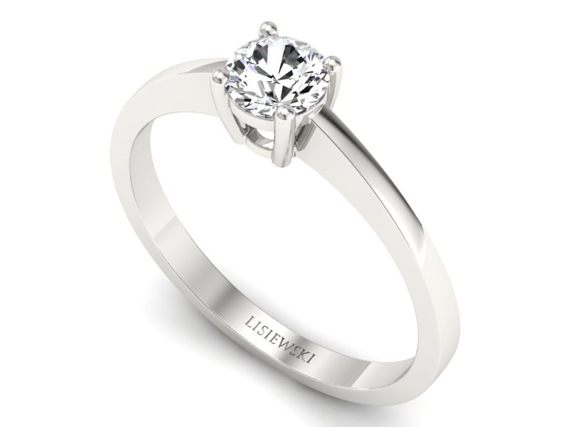 Pierścionek zaręczynowy z brylantem białe złoto - p16274b — zdjęcie 3