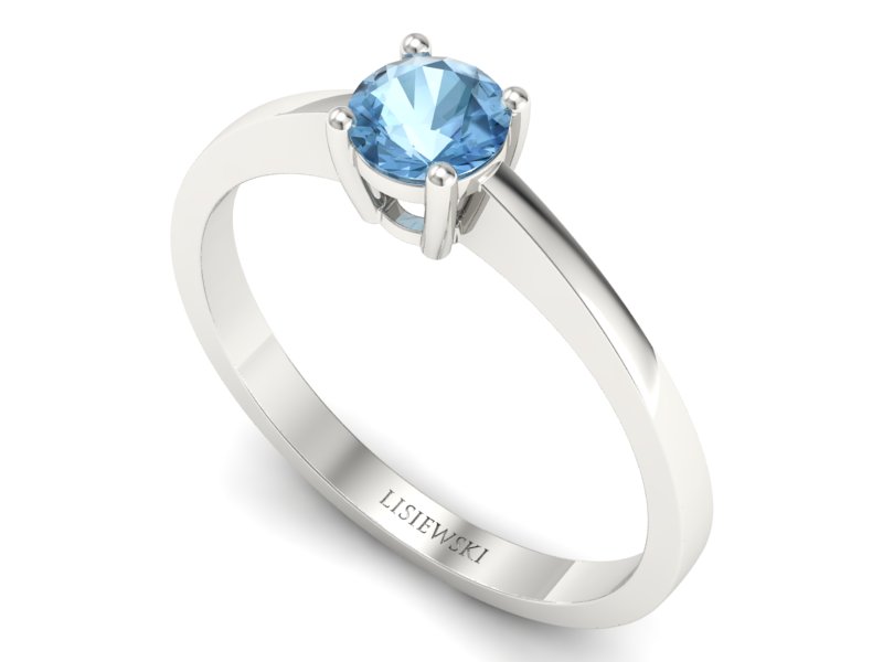 Złoty pierścionek z topazem białe złoto - p16274ba — zdjęcie 3