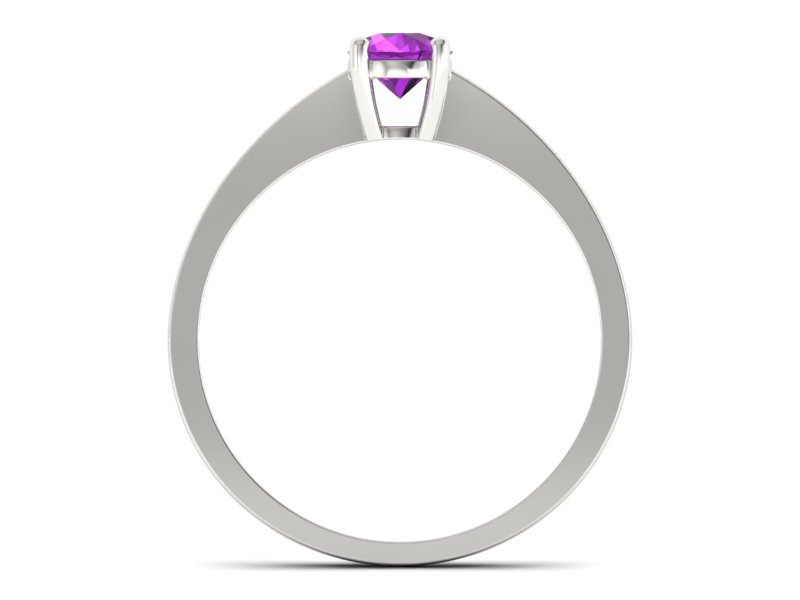 Złoty pierścionek z ametystem białe złoto - p16274bat — zdjęcie 2