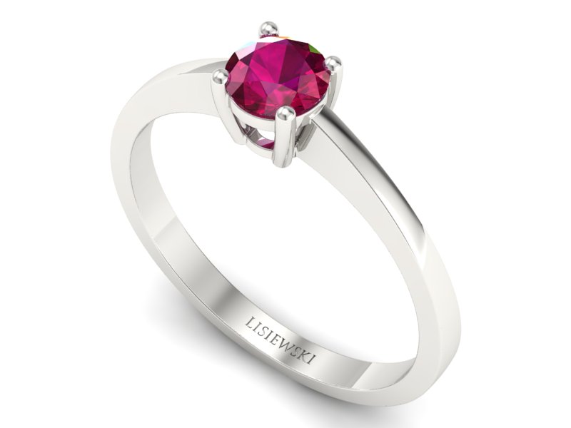 Złoty pierścionek z rubinem białe złoto - p16274br — zdjęcie 3