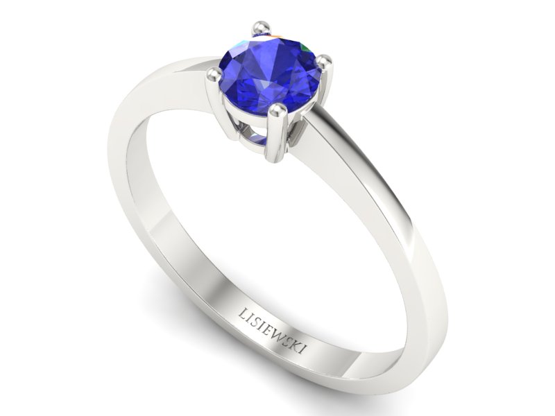 Złoty pierścionek z szafirem białe złoto - p16274bszc — zdjęcie 3