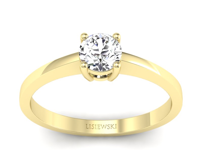 Złoty pierścionek z brylantem żółte złoto - p16274z