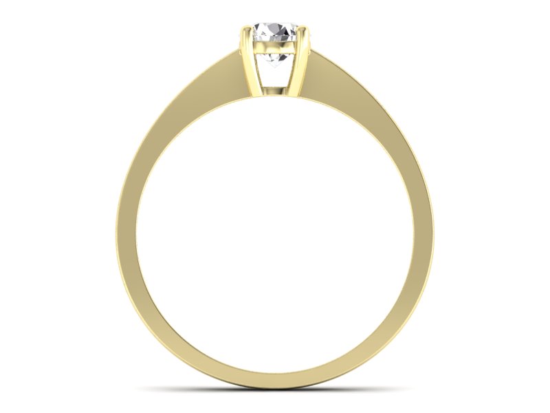 Złoty pierścionek z brylantem żółte złoto - p16274z — zdjęcie 2