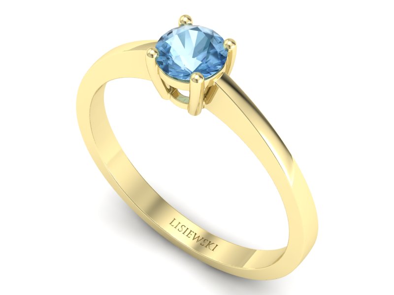 Złoty pierścionek z topazem żółte złoto - p16274za — zdjęcie 3