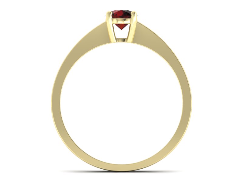 Złoty pierścionek z granatem żółte złoto - p16274zgr — zdjęcie 2