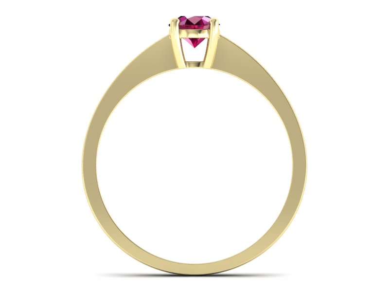 Złoty pierścionek z rubinem żółte złoto - p16274zr — zdjęcie 2