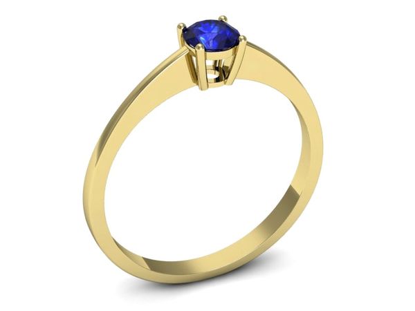 Złoty pierścionek z szafirem złoto próba 585 - p16274zszc