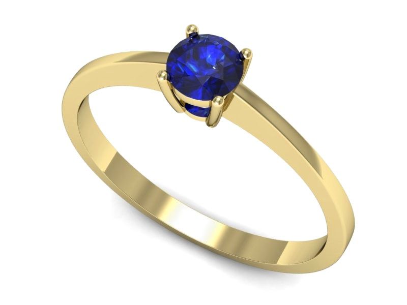 Złoty pierścionek z szafirem złoto próba 585 - p16274zszc