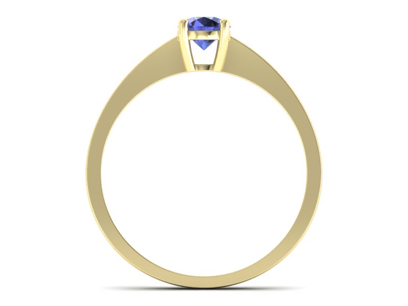 Złoty pierścionek z tanzanitem żółte złoto - p16274zt — zdjęcie 2