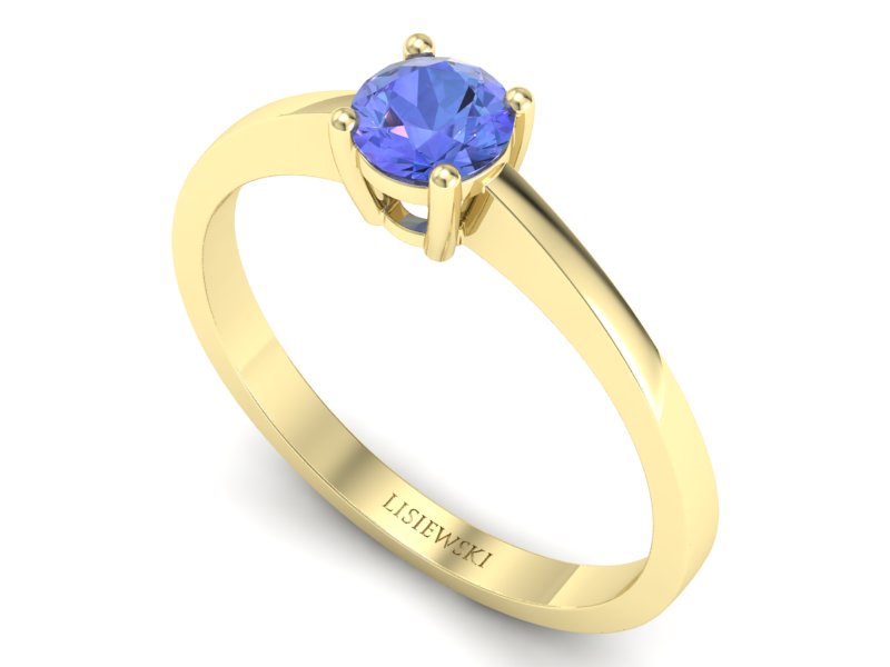 Złoty pierścionek z tanzanitem żółte złoto - p16274zt — zdjęcie 3