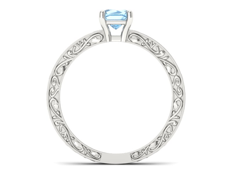 Złoty pierścionek z topazem białe złoto - p16275ba — zdjęcie 2