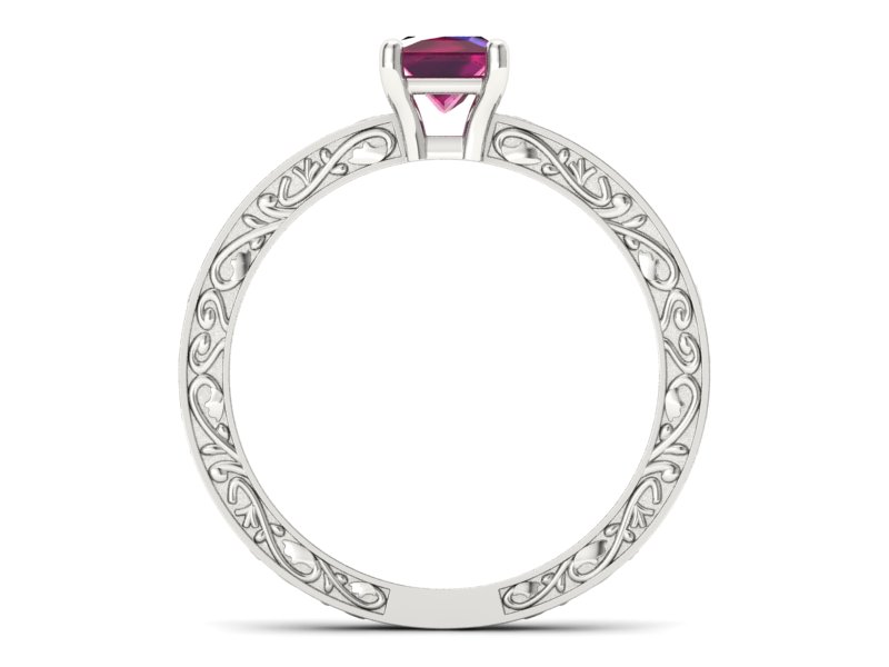 Złoty pierścionek z rubinem białe złoto - p16275br — zdjęcie 2