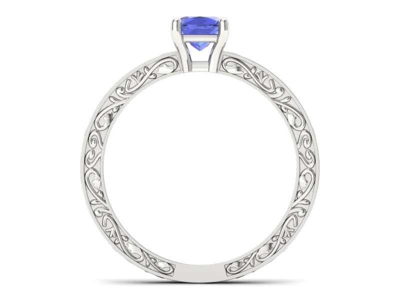 Złoty pierścionek z tanzanitem białe złoto - p16275bt — zdjęcie 2