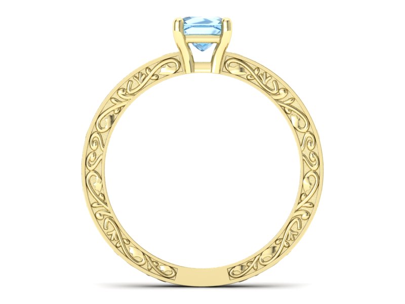 Złoty pierścionek z topazem żółte złoto - p16275za — zdjęcie 2