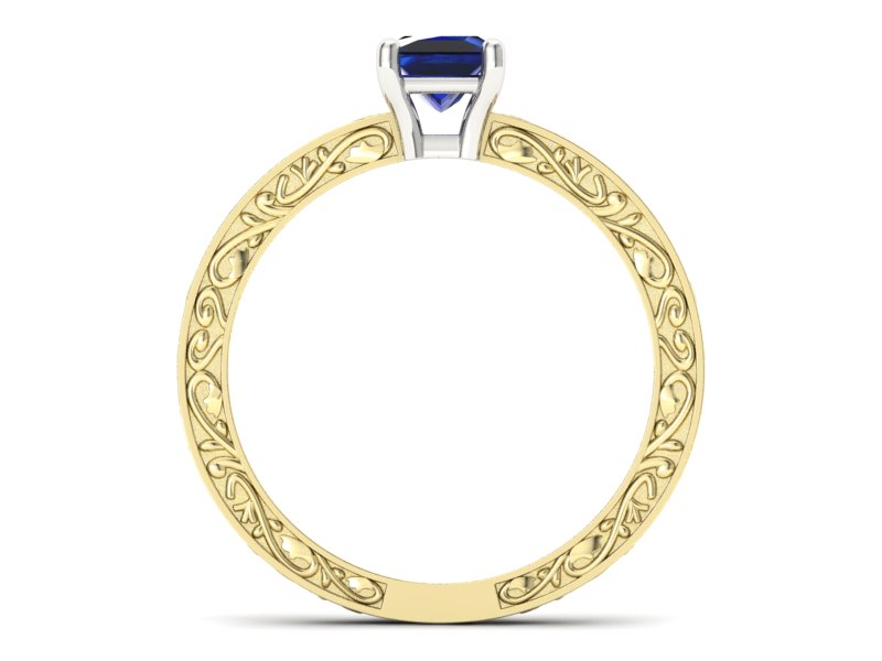 Pierścionek z szafirem żółte białe złoto - p16275zbsz — zdjęcie 2