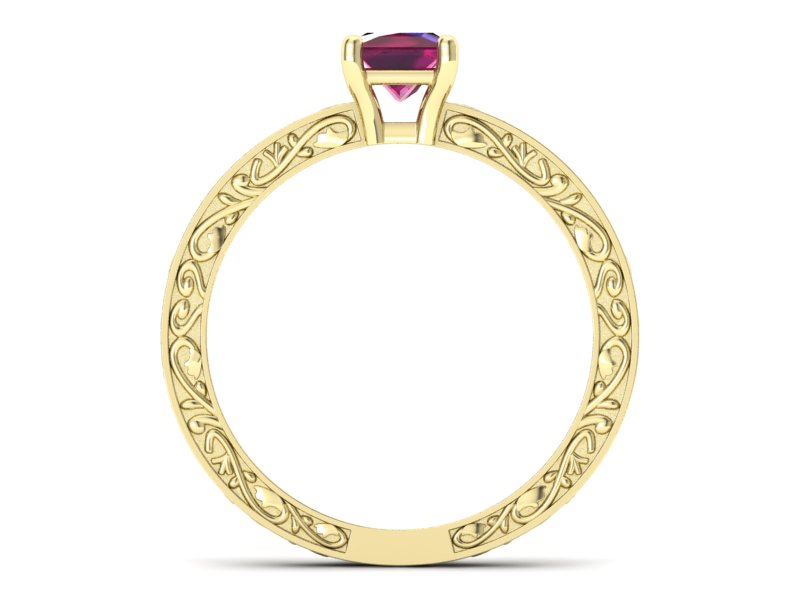 Złoty pierścionek z rubinem żółte złoto - p16275zr — zdjęcie 2