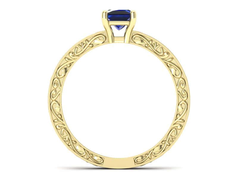 Złoty pierścionek z szafirem żółte złoto - p16275zsz — zdjęcie 2