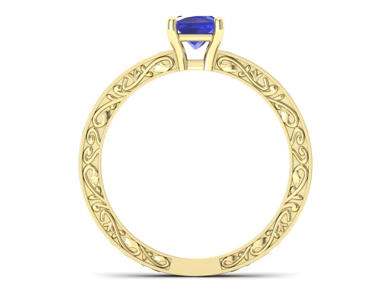 Złoty pierścionek z szafirem żółte złoto - p16275zszc — zdjęcie 2