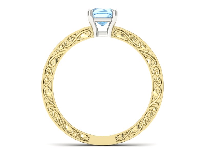 Pierścionek z topazem żółte białe złoto - p16276zba — zdjęcie 2