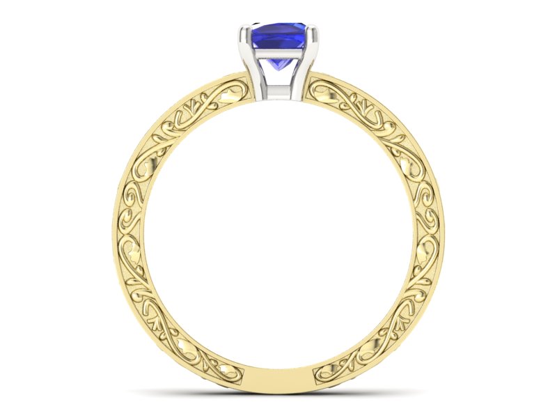 Pierścionek z szafirem żółte białe złoto - p16276zbszc — zdjęcie 2