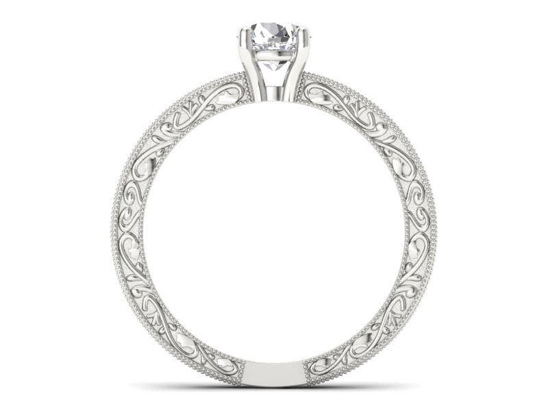 Złoty pierścionek z brylantem białe złoto - p16277b — zdjęcie 2