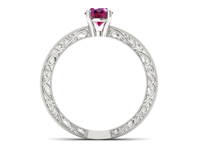 Złoty pierścionek z rubinem białe złoto - p16277br — zdjęcie 2