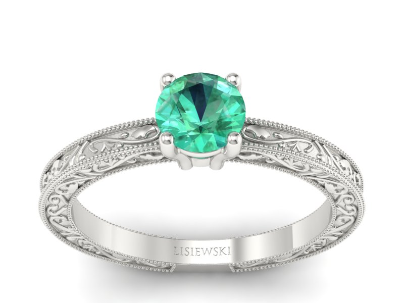 Czarujący złoty pierścionek ze szmaragdem - p16277bsm