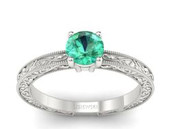 Czarujący Złoty pierścionek ze szmaragdem - p16277bsm