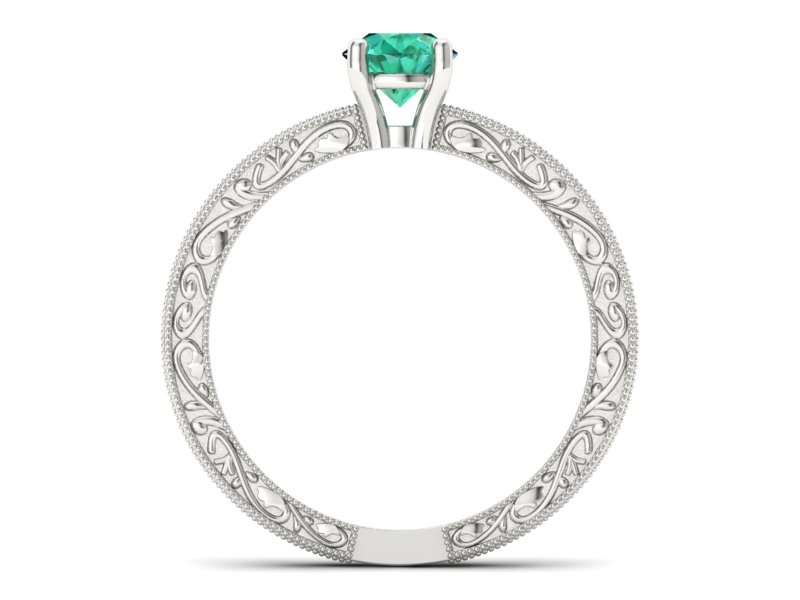 Czarujący złoty pierścionek ze szmaragdem - p16277bsm — zdjęcie 2