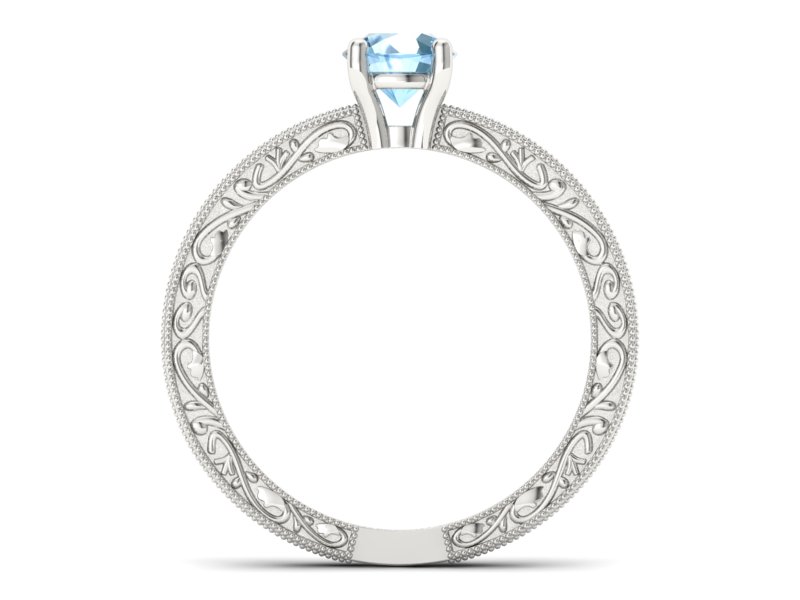 Złoty pierścionek z topazem białe złoto - p16277btp — zdjęcie 2