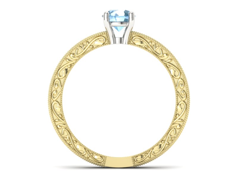 Pierścionek z topazem żółte białe złoto - p16277zbtp — zdjęcie 2