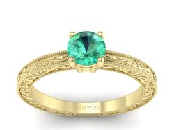 Złoty Pierścionek ze szmaragdem żółte złoto 585 - p16277zsm