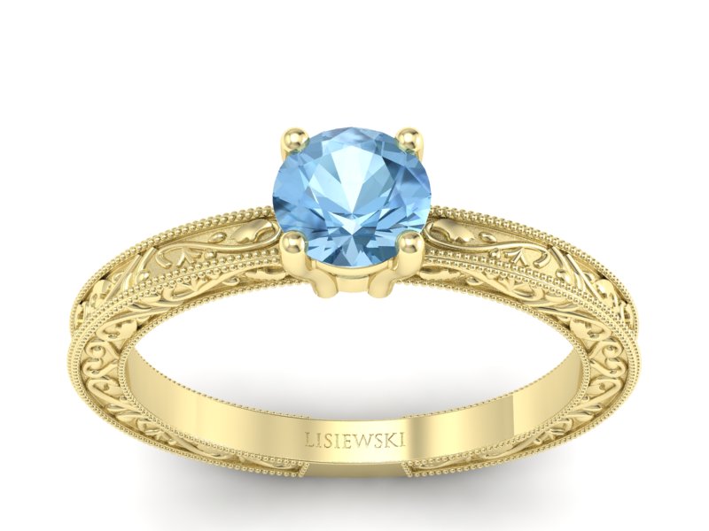 Złoty pierścionek z topazem żółte złoto - p16277ztp