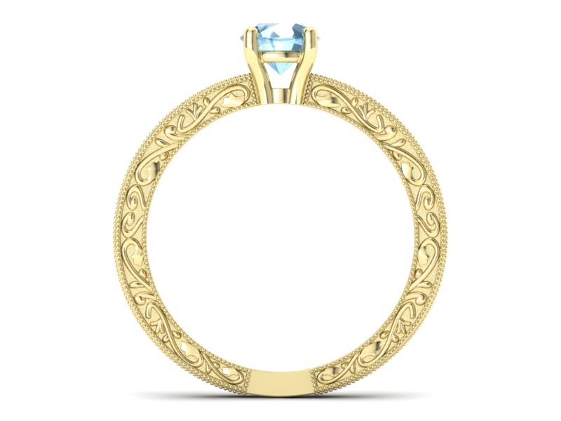 Złoty pierścionek z topazem żółte złoto - p16277ztp — zdjęcie 2