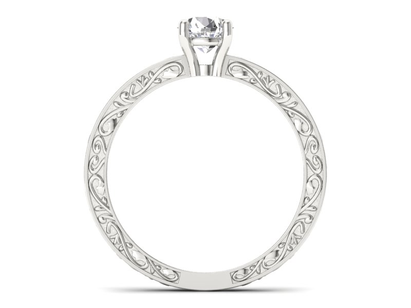 Złoty pierścionek z brylantem białe złoto - p16278b — zdjęcie 2